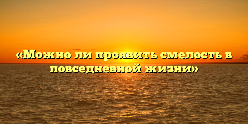 «Можно ли проявить смелость в повседневной жизни»