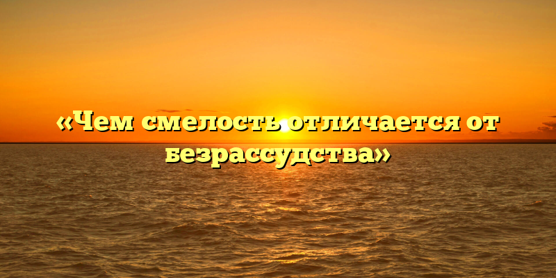 «Чем смелость отличается от безрассудства»