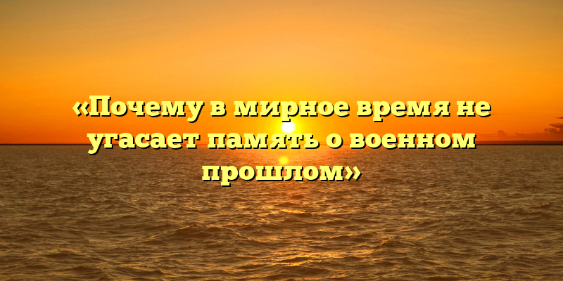 «Почему в мирное время не угасает память о военном прошлом»