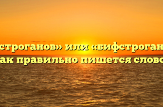 «Бефстроганов» или «бифстроганов» — как правильно пишется слово?