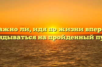 «Важно ли, идя по жизни вперёд, оглядываться на пройденный путь»