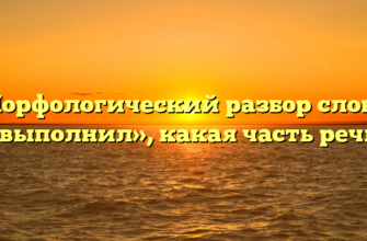 Морфологический разбор слова «выполнил», какая часть речи