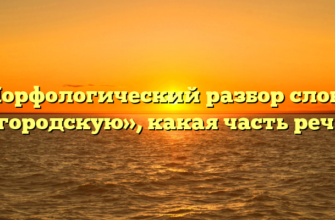 Морфологический разбор слова «городскую», какая часть речи