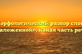 Морфологический разбор слова «заложенной», какая часть речи