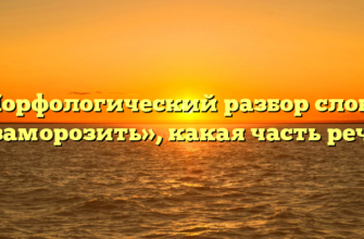 Морфологический разбор слова «заморозить», какая часть речи