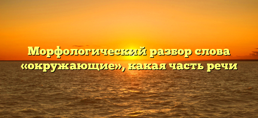 Морфологический разбор слова «окружающие», какая часть речи