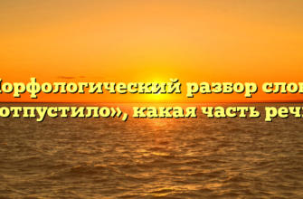 Морфологический разбор слова «отпустило», какая часть речи