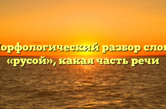 Морфологический разбор слова «русой», какая часть речи