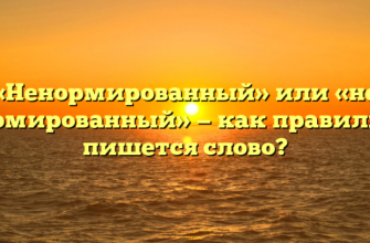 «Ненормированный» или «не нормированный» — как правильно пишется слово?