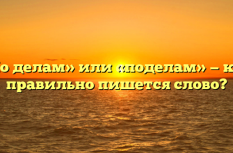 «По делам» или «поделам» — как правильно пишется слово?