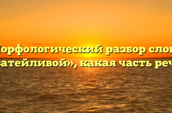 Морфологический разбор слова «затейливой», какая часть речи