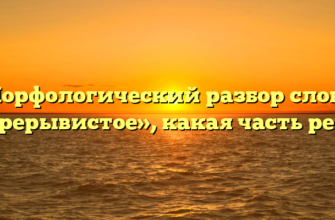 Морфологический разбор слова «прерывистое», какая часть речи