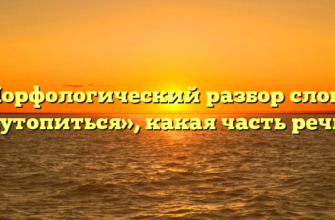 Морфологический разбор слова «утопиться», какая часть речи