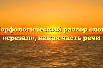 Морфологический разбор слова «срезал», какая часть речи